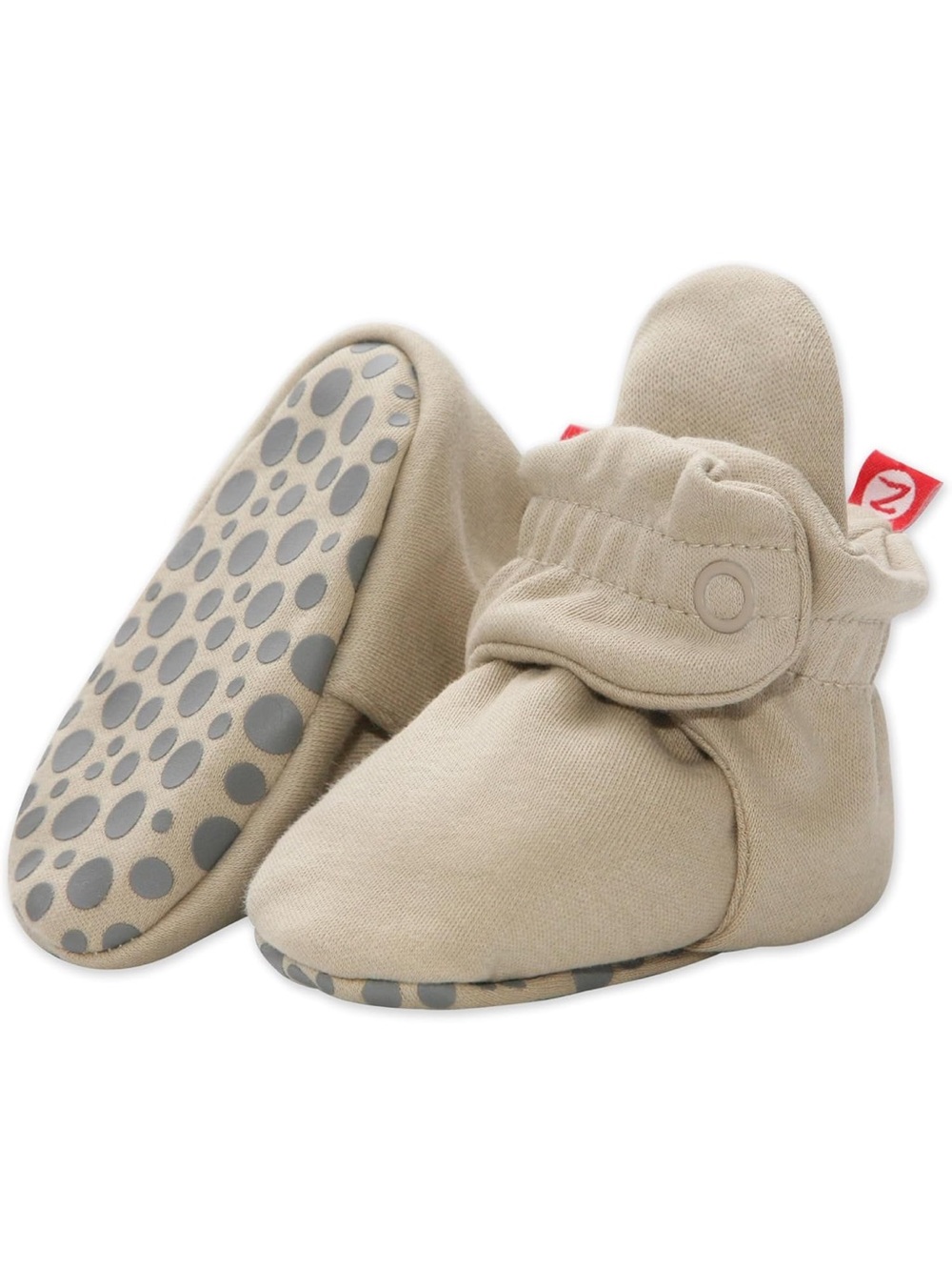 Zutano Organic Cotton Baby Booties Bundle (2 Pairs) 12 Months – Khaki & Gray - Picture 9 of 11
